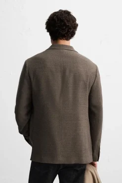 ZARA Blazers^BLAZER COM ESTRUTURA TWILL Torrado-escuro
