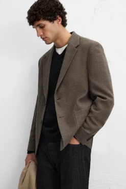 ZARA Blazers^BLAZER COM ESTRUTURA TWILL Torrado-escuro