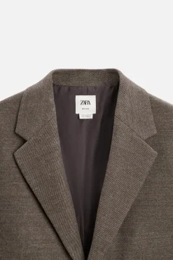 ZARA Blazers^BLAZER COM ESTRUTURA TWILL Torrado-escuro