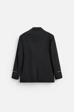 ZARA Blazers^BLAZER COM LINHAS VIVAS EM CONTRASTE Preto