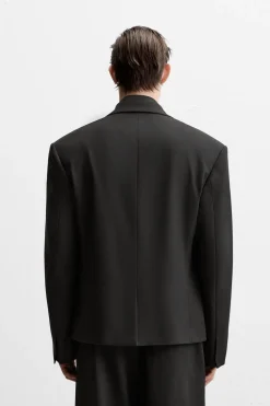 ZARA Blazers^BLAZER CROPPED FIT COM VISCOSE Preto