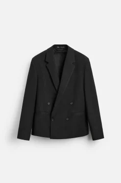 ZARA Blazers^BLAZER CROPPED FIT COM VISCOSE Preto