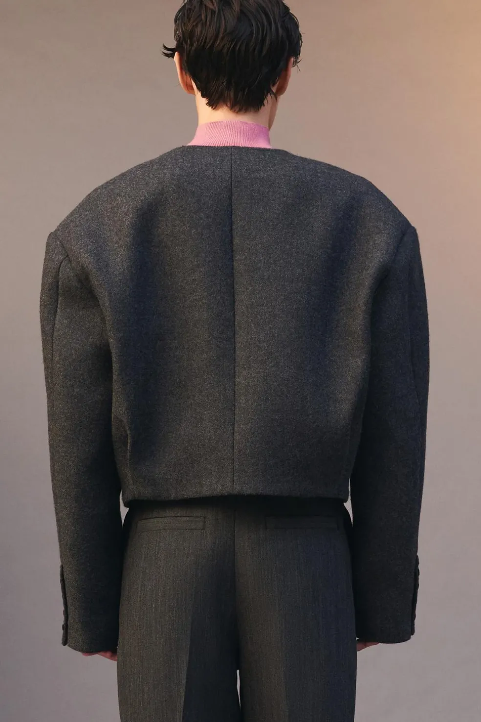ZARA Blazers^BLAZER CROPPED FIT LIMITED EDITION Cinzento