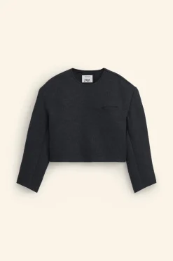 ZARA Blazers^BLAZER CROPPED FIT LIMITED EDITION Cinzento