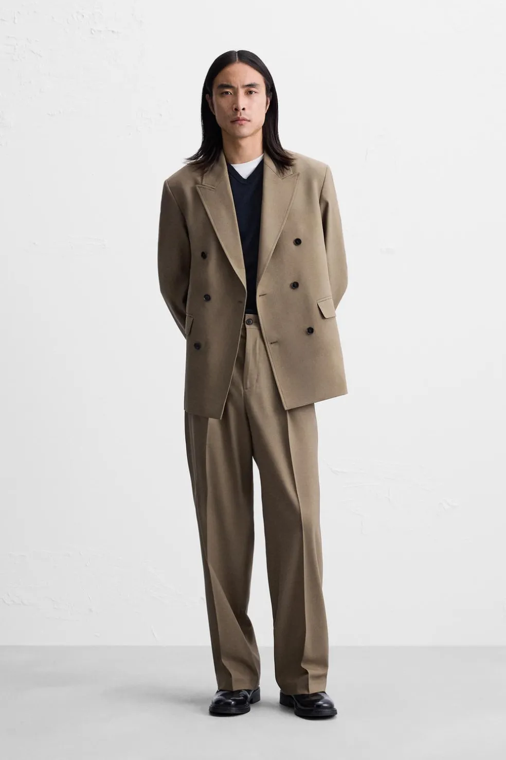 ZARA Blazers^BLAZER CRUZADO DE FATO Castanho / Toupeira