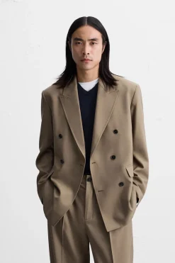 ZARA Blazers^BLAZER CRUZADO DE FATO Castanho / Toupeira