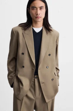 ZARA Blazers^BLAZER CRUZADO DE FATO Castanho / Toupeira