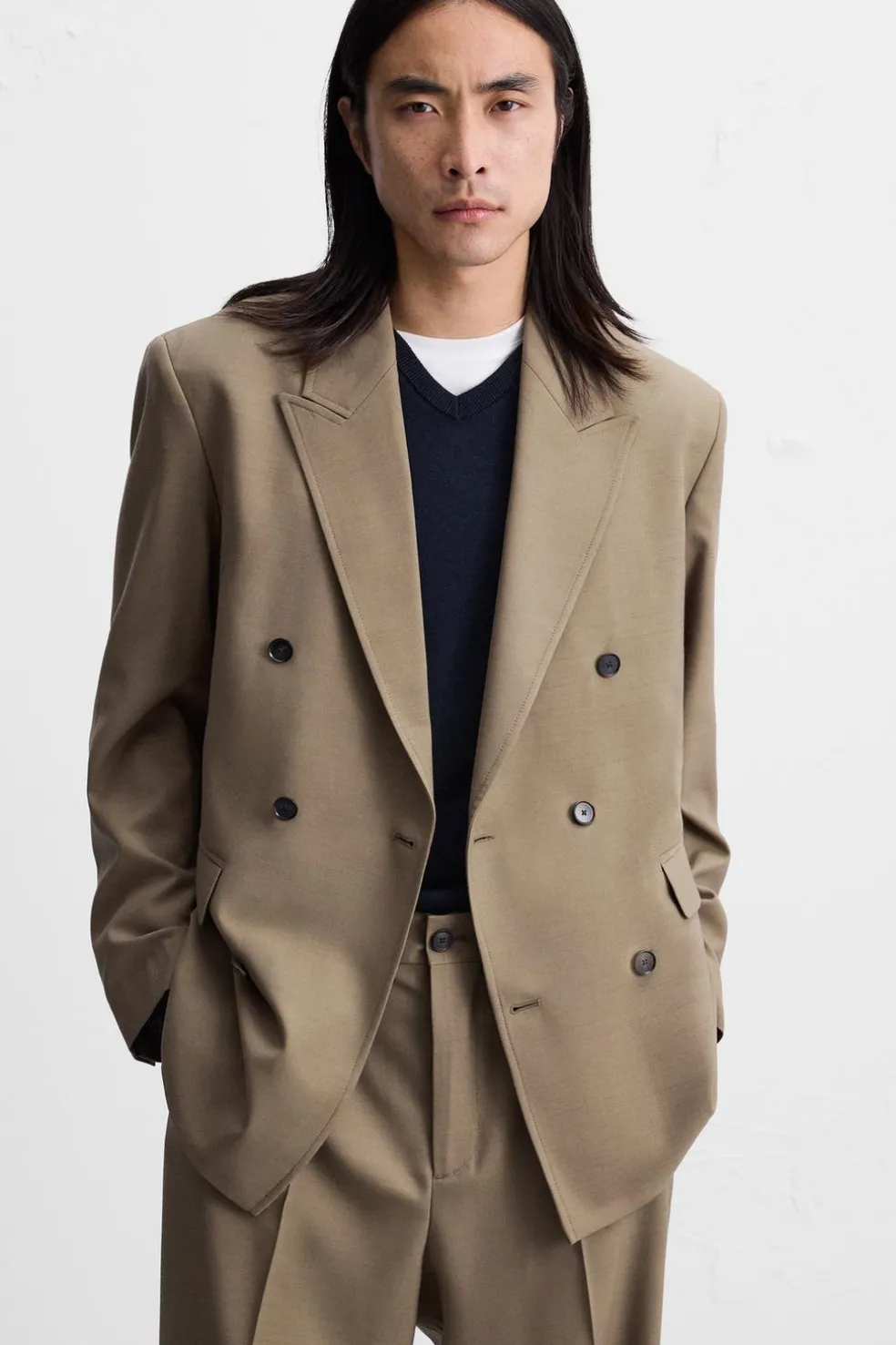 ZARA Blazers^BLAZER CRUZADO DE FATO Castanho / Toupeira