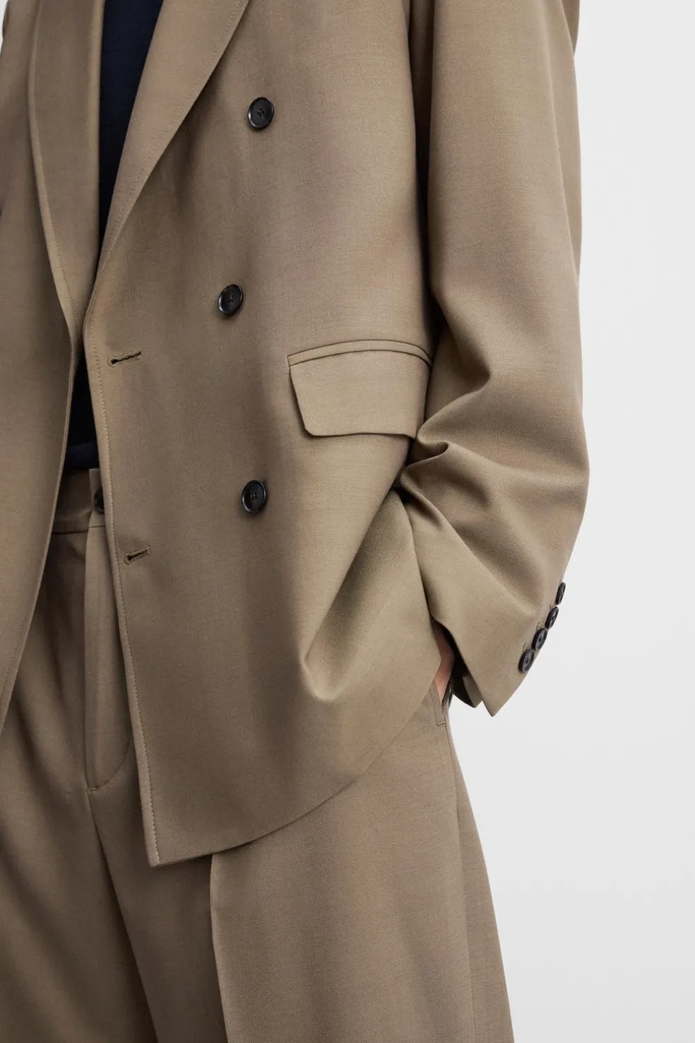 ZARA Blazers^BLAZER CRUZADO DE FATO Castanho / Toupeira