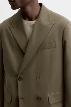 ZARA Blazers^BLAZER CRUZADO DE FATO ALGODÃO - LIOCEL torrado