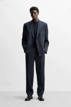 ZARA Blazers^BLAZER CRUZADO DE FATO COM RISCA DIPLOMÁTICA Riscas