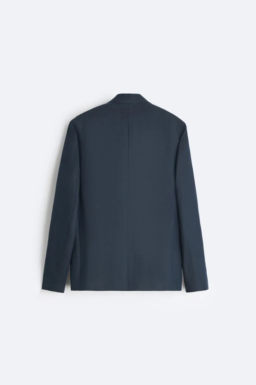 ZARA Blazers^BLAZER CRUZADO DE FATO ESPIGA Azul-marinho