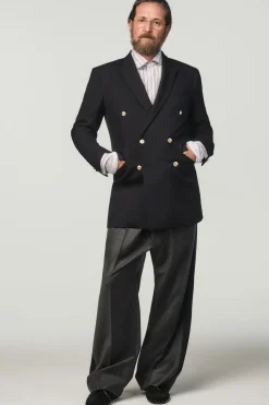 ZARA Blazers^BLAZER CRUZADO X STEFANO PILATI Azul-marinho
