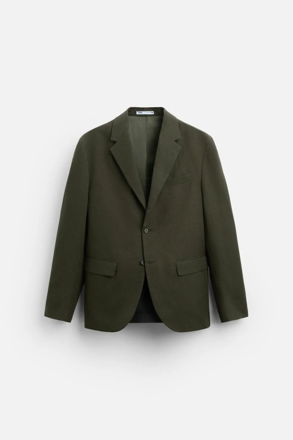 ZARA Blazers^BLAZER DE FATO ALGODÃO - LINHO Caqui