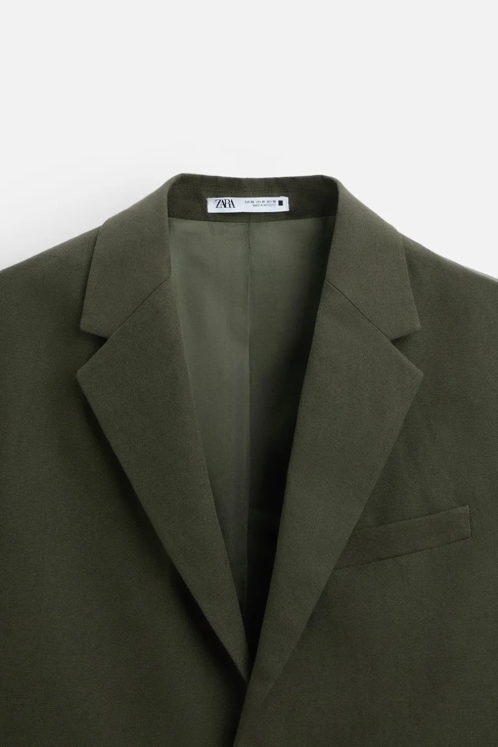 ZARA Blazers^BLAZER DE FATO ALGODÃO - LINHO Caqui