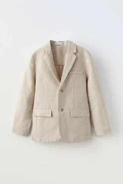 BLAZER DE FATO COM LINHO-ZARA Store