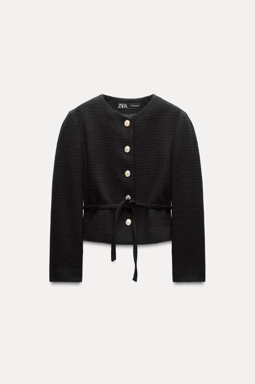 ZARA Blusões^BLAZER ESTRUTURA CINTO Preto