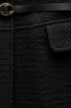 ZARA Blusões^BLAZER ESTRUTURA COM CINTO Preto
