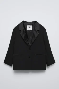 BLAZER OVERSIZE GOLA ACETINADA-ZARA Outlet