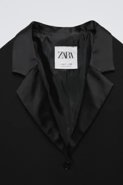 BLAZER OVERSIZE GOLA ACETINADA-ZARA Outlet