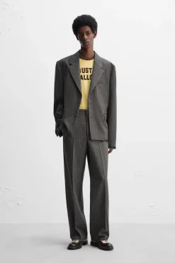 ZARA Blazers^BLAZER ÀS RISCAS DE FATO X HARRY LAMBERT Cinzento-escuro