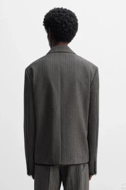ZARA Blazers^BLAZER ÀS RISCAS DE FATO X HARRY LAMBERT Cinzento-escuro