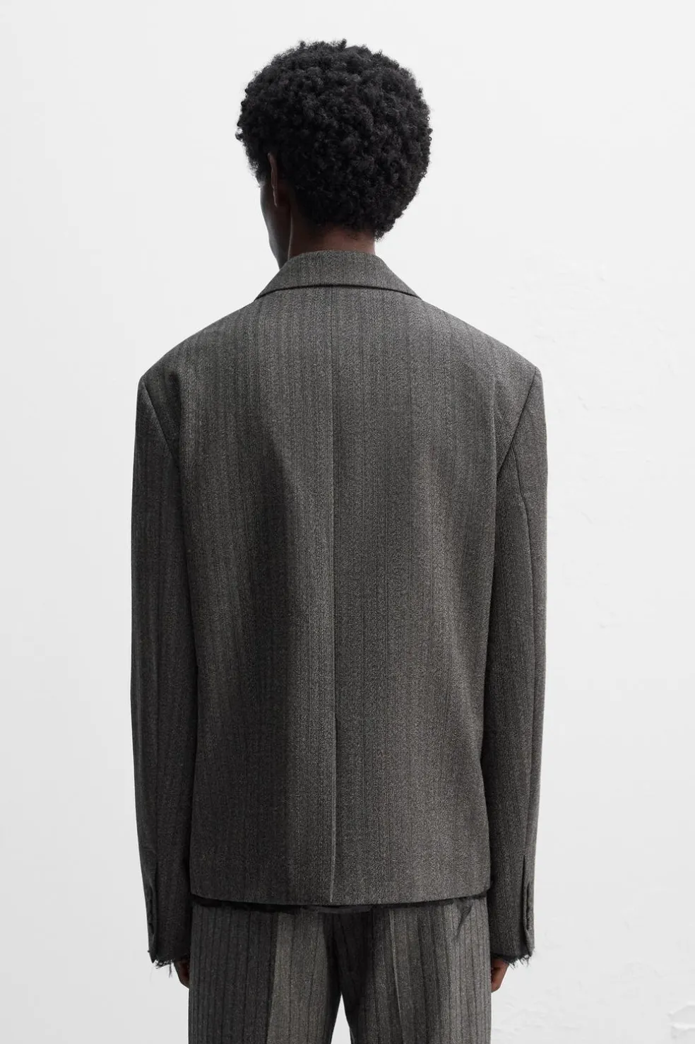 ZARA Blazers^BLAZER ÀS RISCAS DE FATO X HARRY LAMBERT Cinzento-escuro