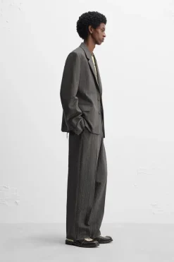 ZARA Blazers^BLAZER ÀS RISCAS DE FATO X HARRY LAMBERT Cinzento-escuro