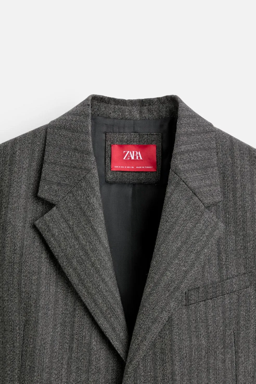 ZARA Blazers^BLAZER ÀS RISCAS DE FATO X HARRY LAMBERT Cinzento-escuro