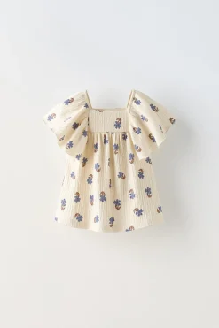 BLUSA AMPLA FLORES TEXTURA-ZARA Clearance