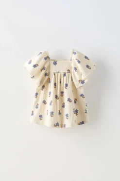 BLUSA AMPLA FLORES TEXTURA-ZARA Clearance
