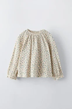 BLUSA COM TEXTURA FLORES-ZARA Store