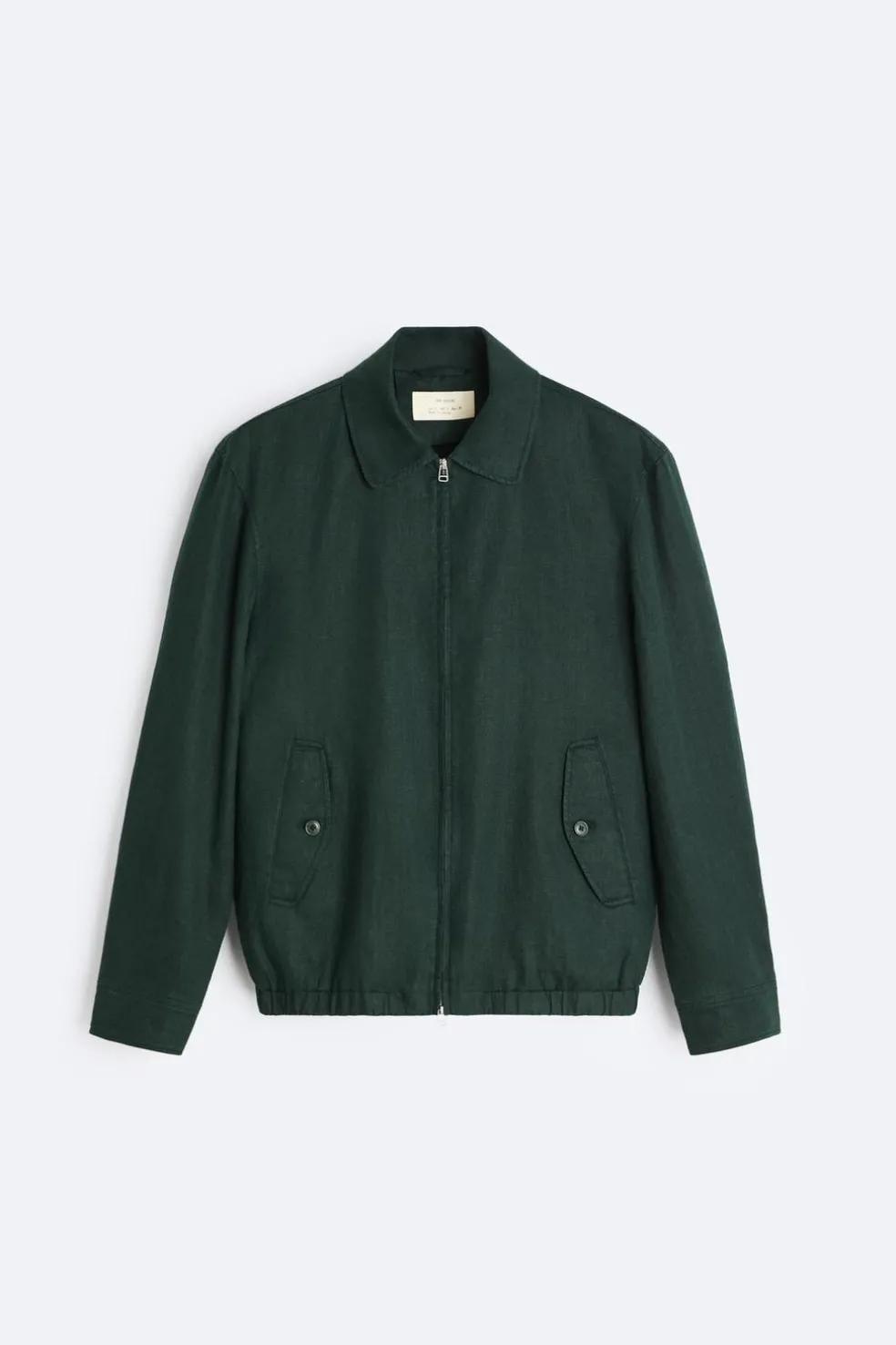 ZARA Blusões^BLUSÃO 100% LINHO Verde-escuro