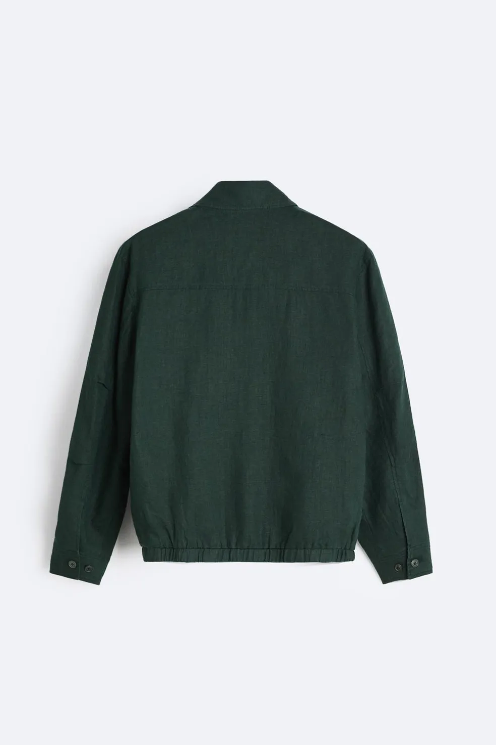 ZARA Blusões^BLUSÃO 100% LINHO Verde-escuro