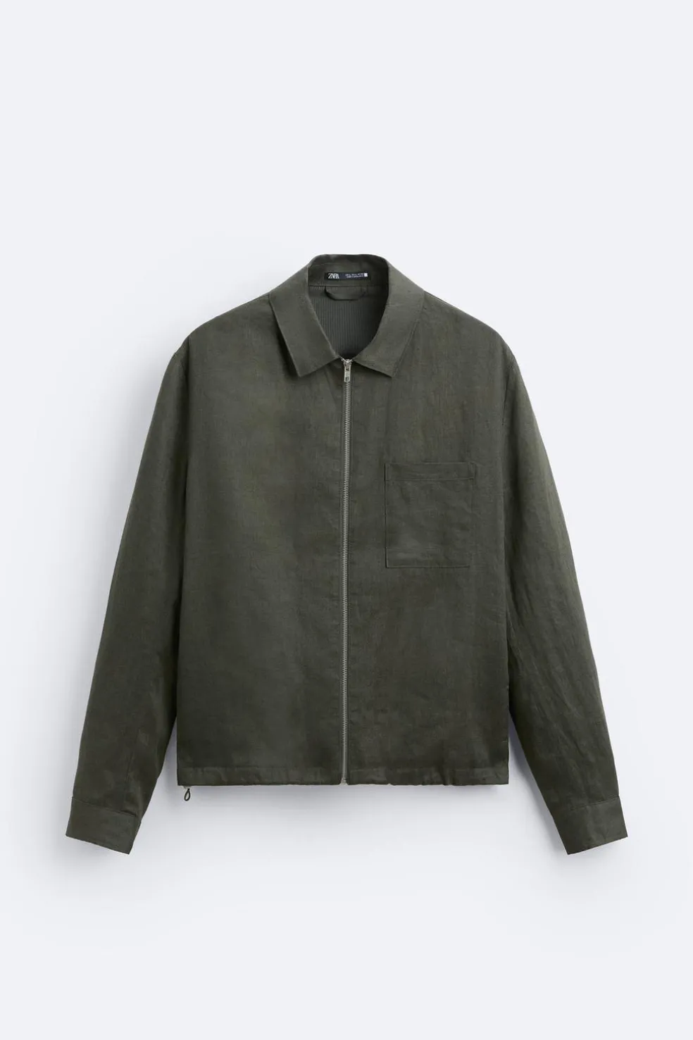 ZARA Blusões^BLUSÃO 100% LINHO Caqui