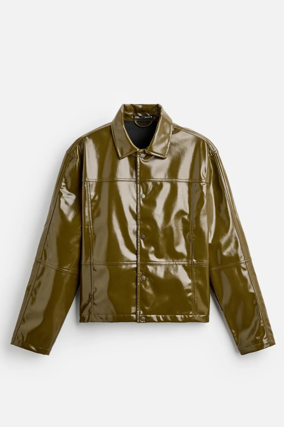 ZARA Blusões^BLUSÃO ACABAMENTO VINIL Mostarda