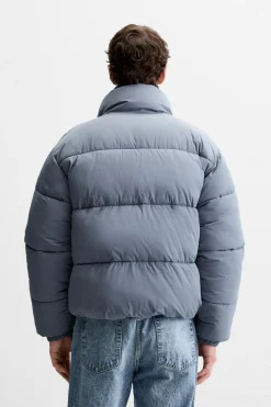 ZARA Blusões|Casacos De Pluma^BLUSÃO ACOLCHOADO Azul-claro