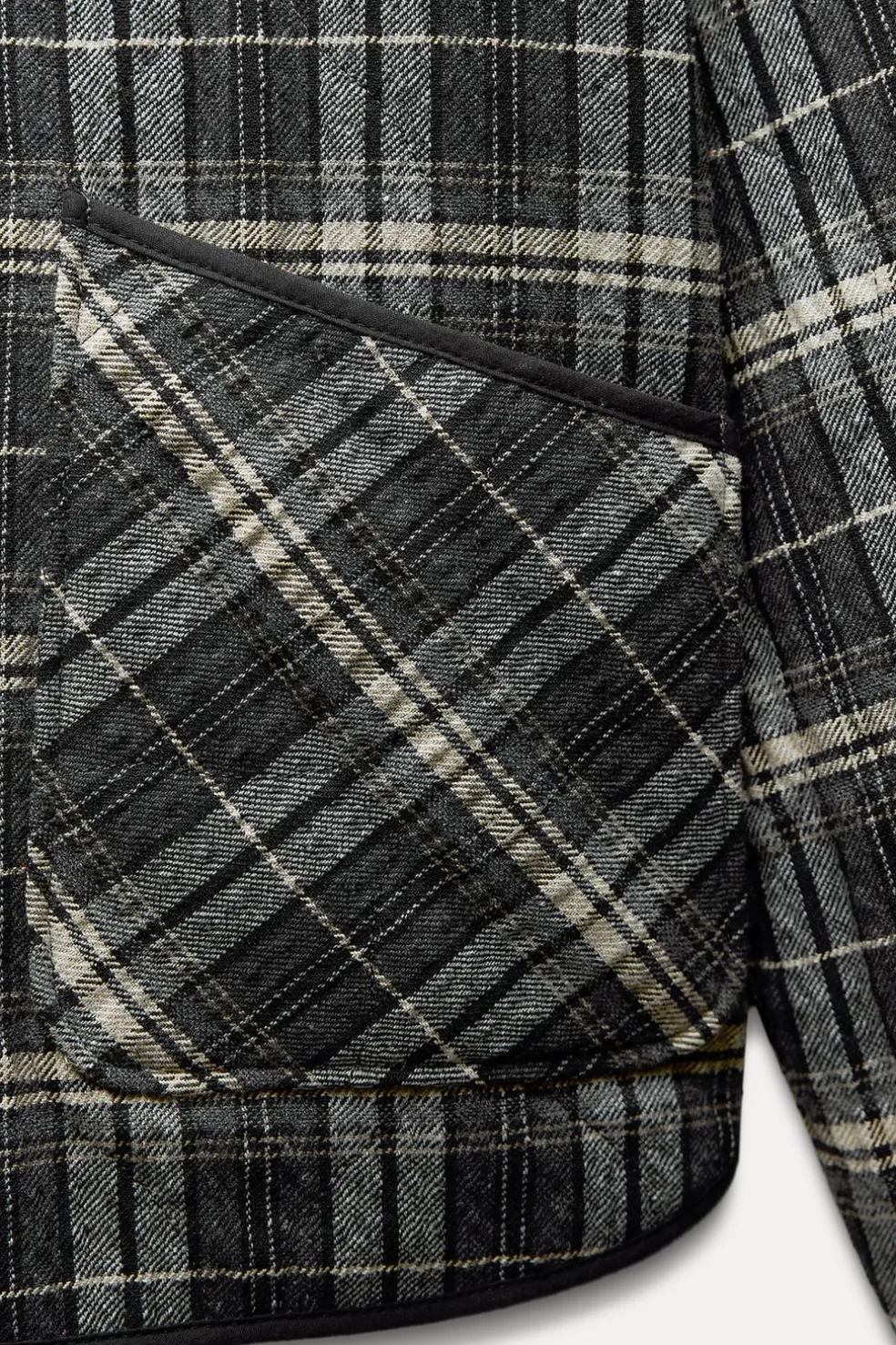 ZARA Blusões^BLUSÃO ACOLCHOADO AOS QUADRADOS Cru / Azul