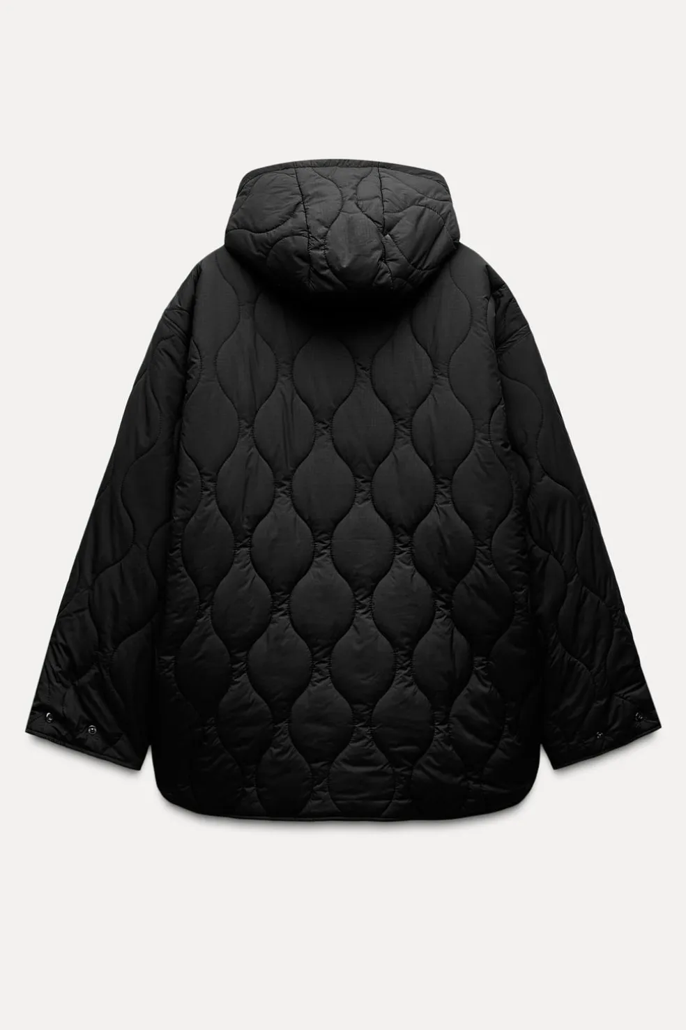 ZARA Blusões^BLUSÃO ACOLCHOADO CAPUZ Preto
