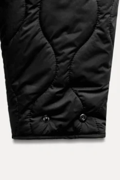 ZARA Blusões^BLUSÃO ACOLCHOADO CAPUZ Preto