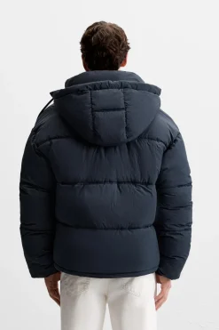 ZARA Blusões|Casacos De Pluma^BLUSÃO ACOLCHOADO CAPUZ azul/preto