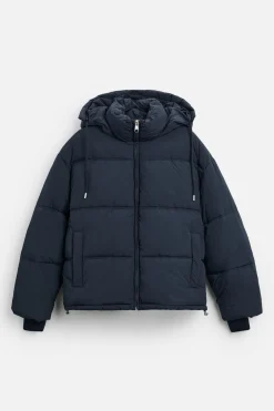 ZARA Blusões|Casacos De Pluma^BLUSÃO ACOLCHOADO CAPUZ azul/preto