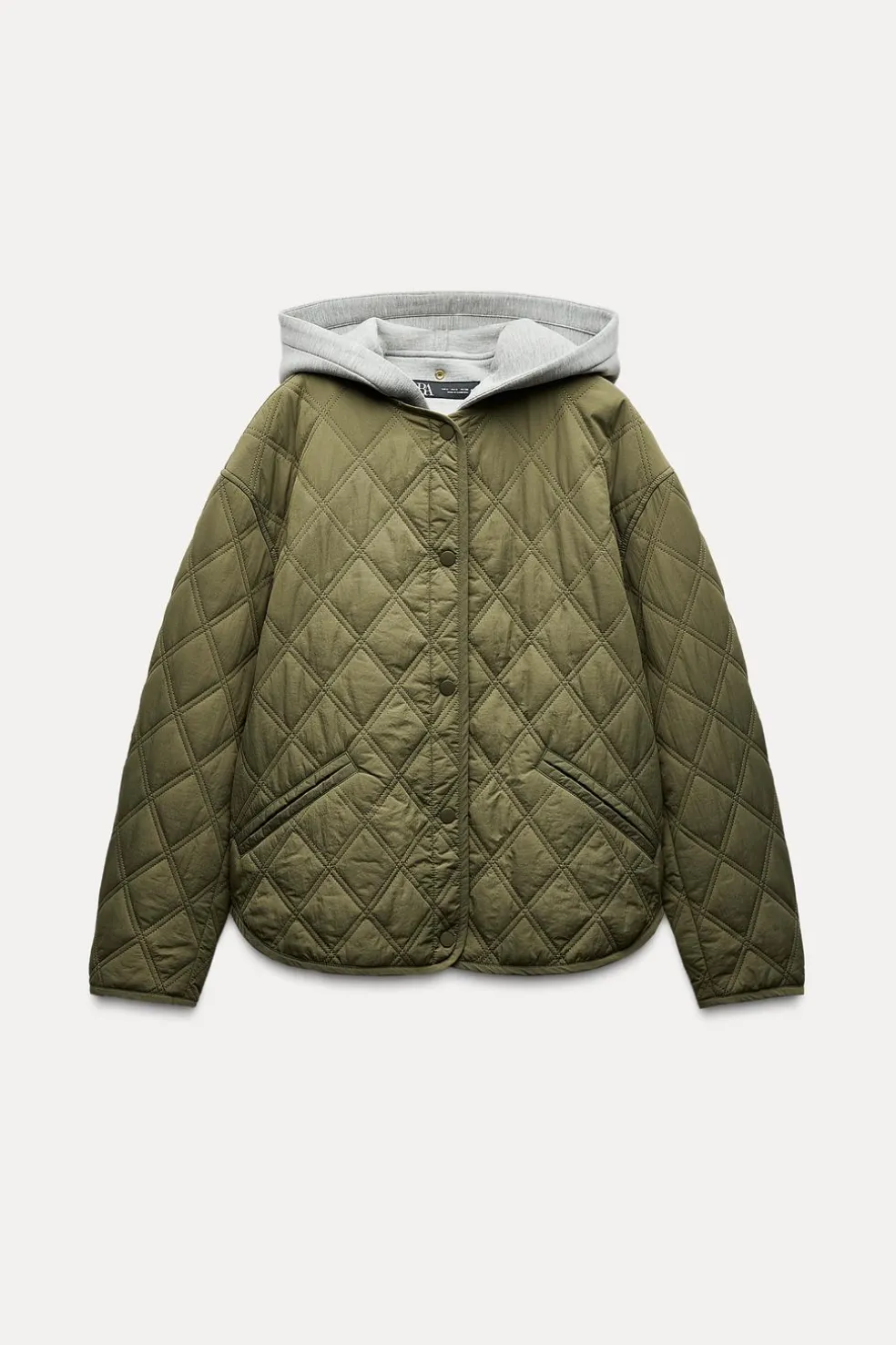 ZARA Blusões^BLUSÃO ACOLCHOADO COM CAPUZ IMPERMEÁVEL Caqui