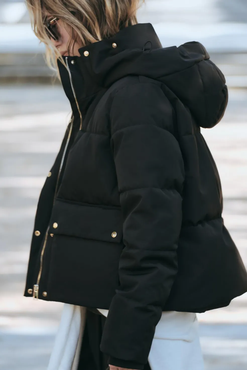 ZARA Winter Layersnew|Sobretudos / Anoraques^BLUSÃO ACOLCHOADO COM CAPUZ WATER AND WIND PROTECTION Preto