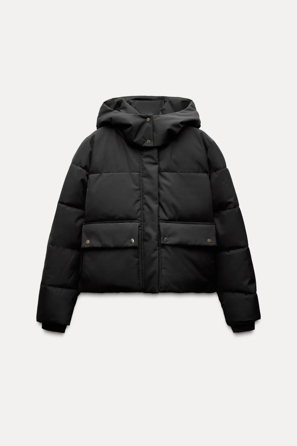 ZARA Winter Layersnew|Sobretudos / Anoraques^BLUSÃO ACOLCHOADO COM CAPUZ WATER AND WIND PROTECTION Preto