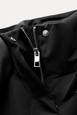 ZARA Winter Layersnew|Sobretudos / Anoraques^BLUSÃO ACOLCHOADO COM CAPUZ WATER AND WIND PROTECTION Preto