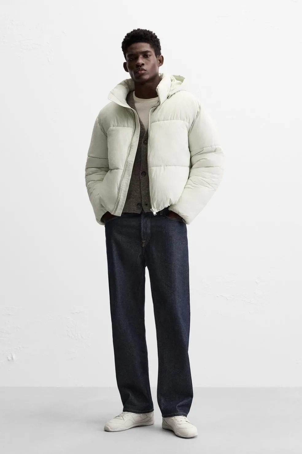 ZARA Vestuário De Inverno|Blusões^BLUSÃO ACOLCHOADO COM CAPUZ AMOVÍVEL Menta