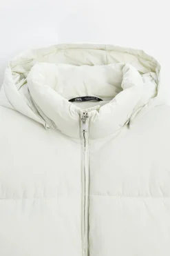ZARA Vestuário De Inverno|Blusões^BLUSÃO ACOLCHOADO COM CAPUZ AMOVÍVEL Menta