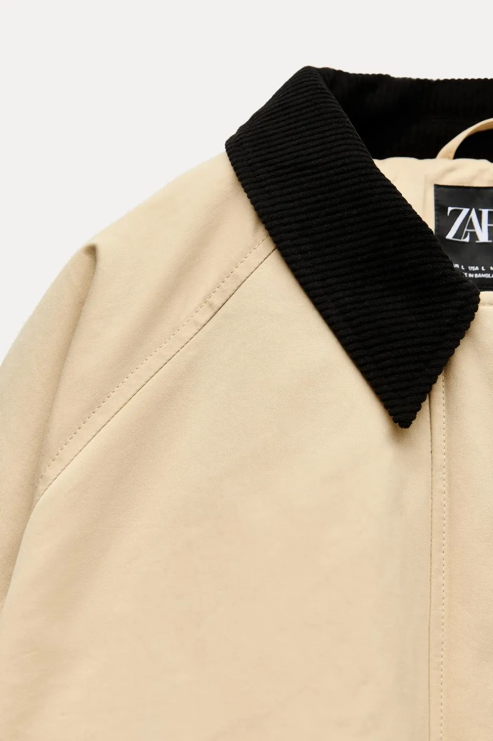 ZARA Blusões^BLUSÃO ACOLCHOADO COM GOLA DE BOMBAZINA Baunilha