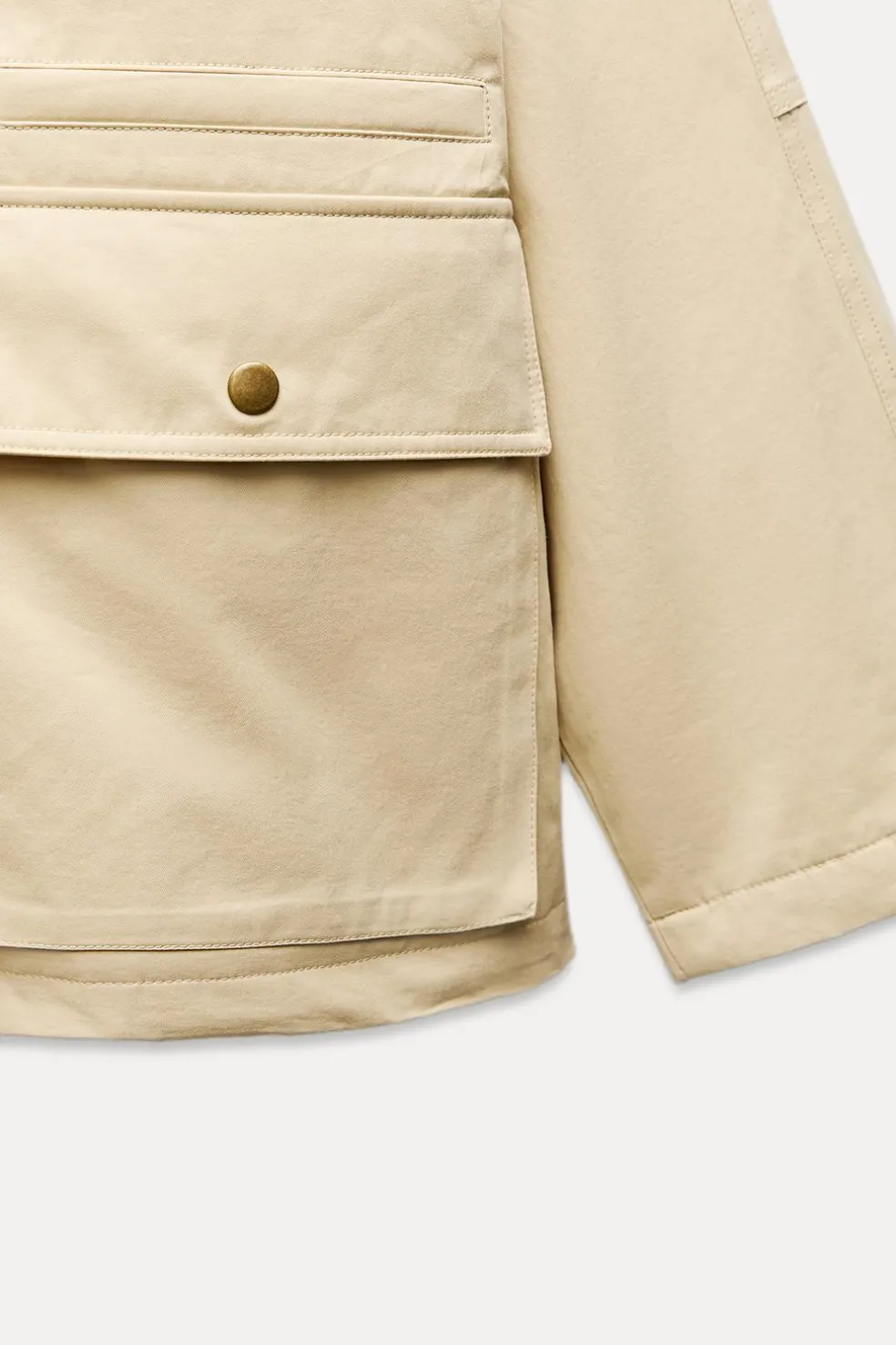 ZARA Blusões^BLUSÃO ACOLCHOADO COM GOLA DE BOMBAZINA Baunilha